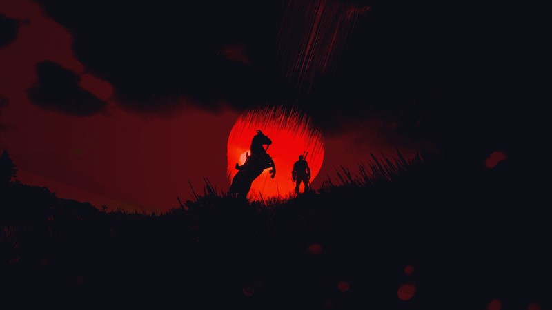 The Witcher, The Witcher 3: Wild Hunt, video games, RPG, video game art, shadow, red