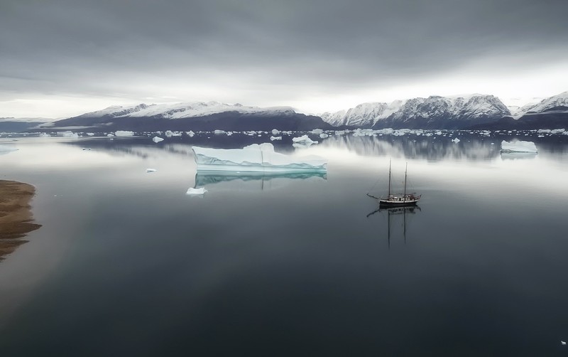 Greenland, water, nature, vehicle, mountains, boat, iceberg