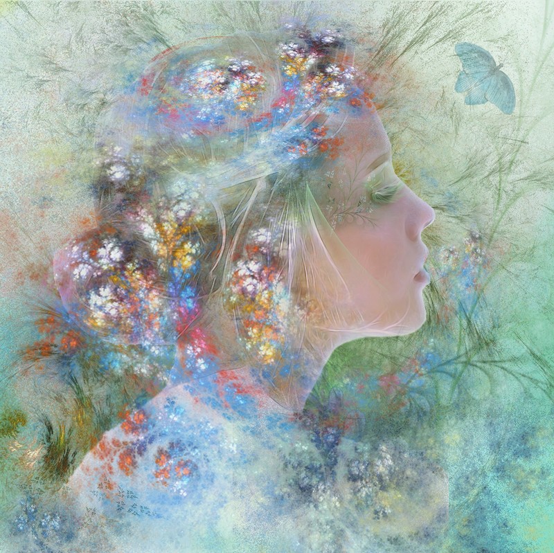 women, artwork, face, profile, portrait