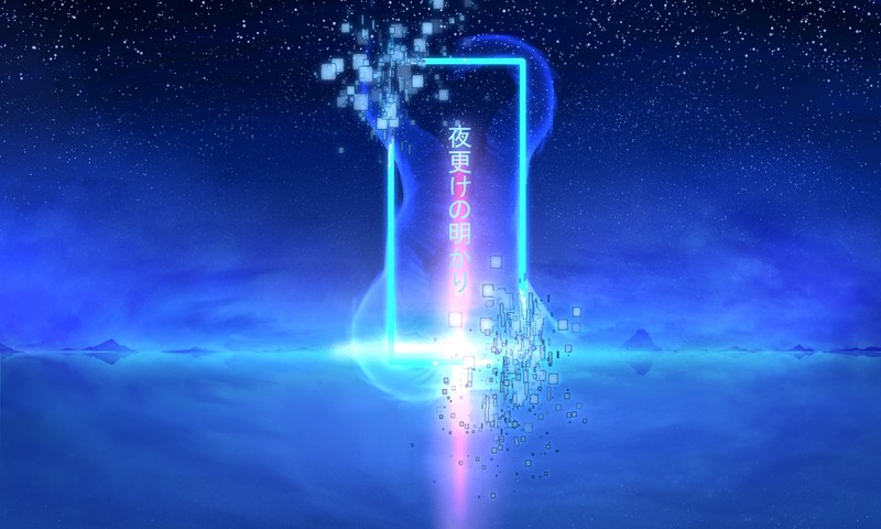 anime, sky, stars, blue, artwork
