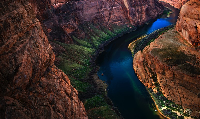 landscape, rocks, Grand Canyon, USA, mountains, river, Grand Canyon National Park, boat