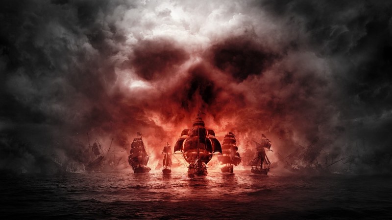 Pirate ship, skull, skull and bones, ship, video games