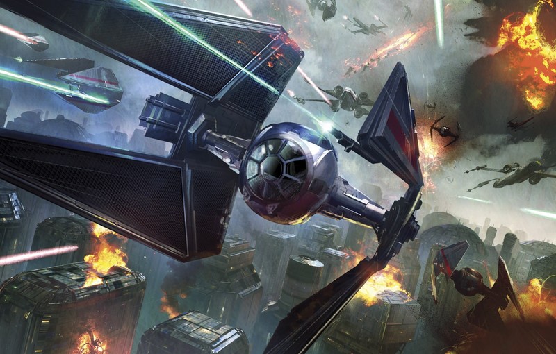 Star Wars, artwork, fantasy art, science fiction, TIE Interceptor, x wing