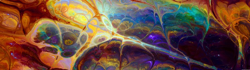 colorful, multiple display, wide screen, abstract, space, nebula, digital art