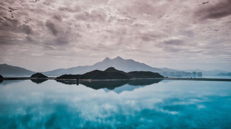island, fog, water, hong kong, 4k