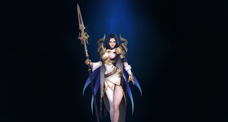 simple background, fantasy girl, fantasy art