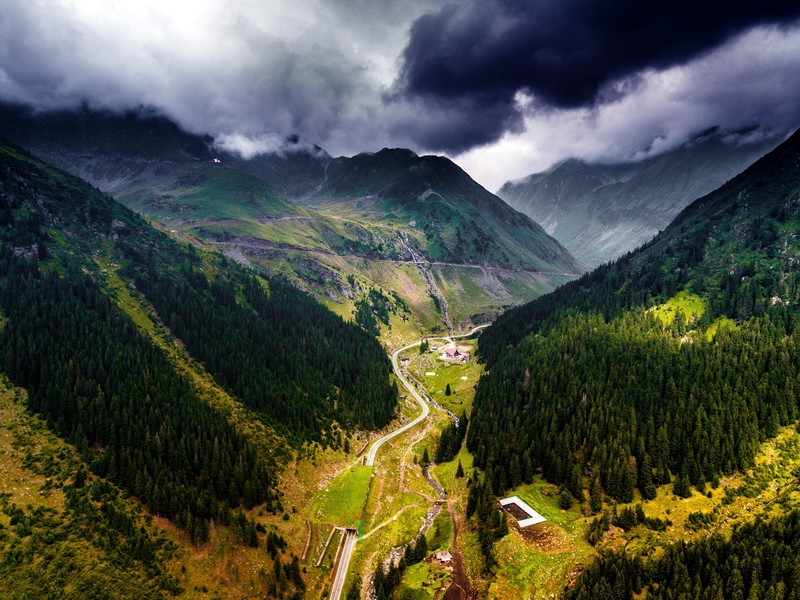 Romanian, nature, mountains, Transfagarasan, road, trees, sky, landscape