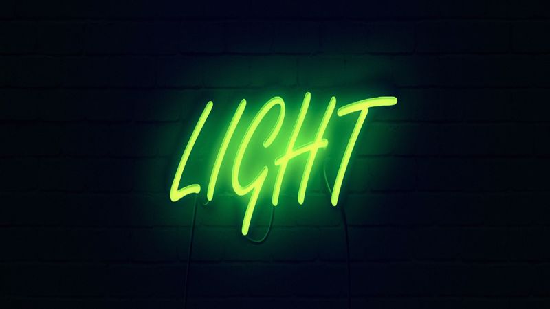 light, neon, inscription, dark, yellow, 4k