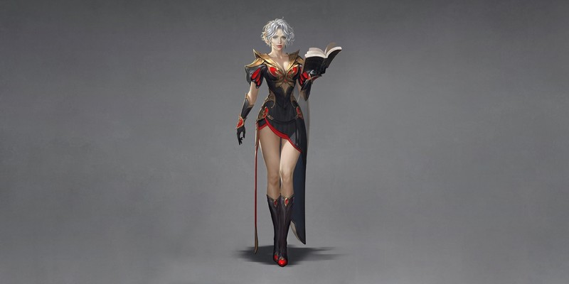 simple background, fantasy art, fantasy girl, wizard