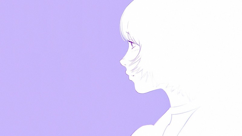 anime, anime girls, purple background, face, profile