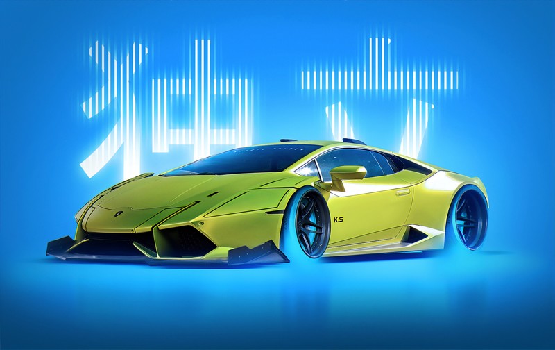 Khyzyl Saleem, car, render, blue, cyan