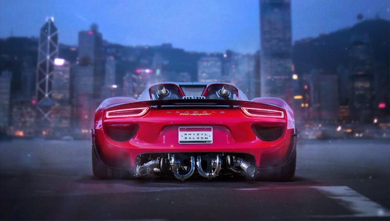Khyzyl Saleem, car, render, Porsche 918 Spyder