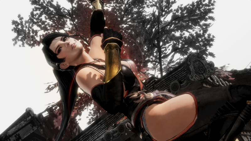 Dead or Alive, Momiji (Ninja Gaiden), ponytail, long hair, video game girls, video game characters, black hair, thigh-highs