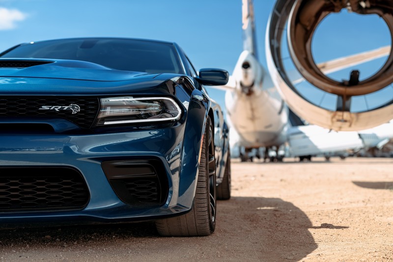 aircraft, car, vehicle, blue cars, Dodge