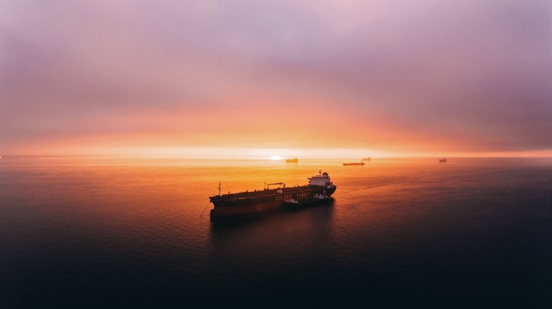 San Francisco Bay, ship, oil tanker, sunset, USA, sea, tug boats, horizon