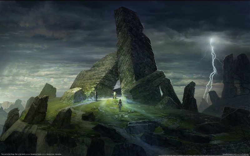 artwork, fantasy art, video games, The Lord of the Rings, The Lord of the Rings: War in the North, lightning