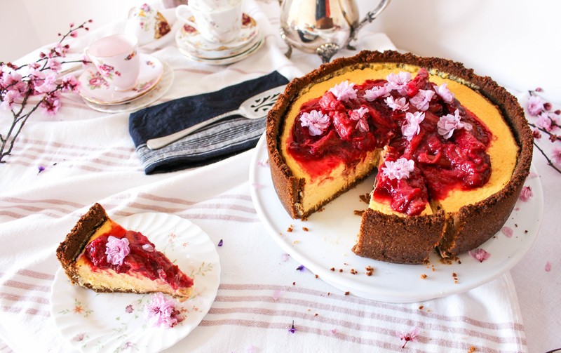 sweets, food, cake, Cheesecake, flowers