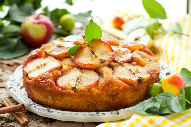 food, sweets, cake, apples, fruit, cinnamon