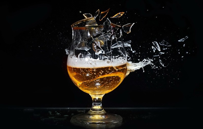 beer, alcohol, drinking glass, broken glass