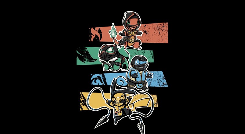 cartoon, Pikachu, Mortal Kombat, crossover, Pokémon