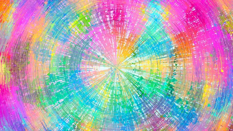 circles, colorful, arrows, rotation, 4k