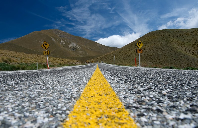 road, asphalt, hills, outdoors