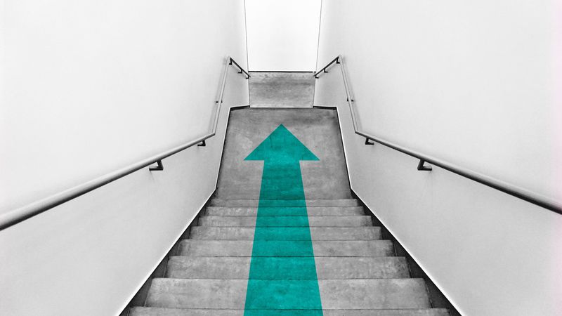 ladder, arrow, minimalism, pointer, 4k