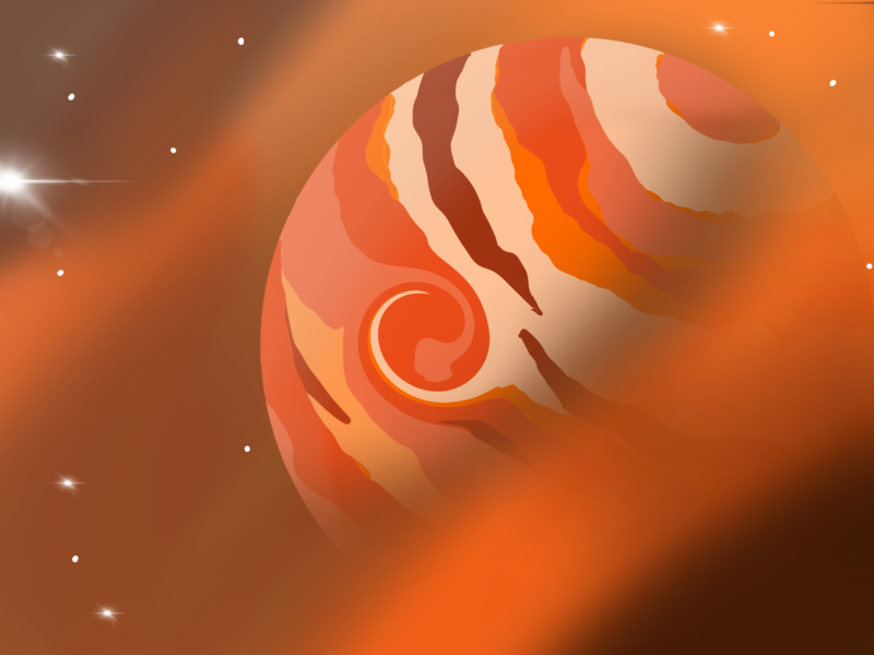 Jupiter, space, drawing