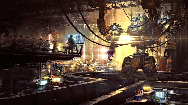 science fiction, digital art, concept art, artwork, futuristic, fantasy art, fan art, 3D, CGI, cyberpunk, cyber, cityscape, Titanfall, video games, robot