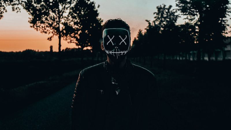 mask, anonymous, dark, darkness, man, 4k
