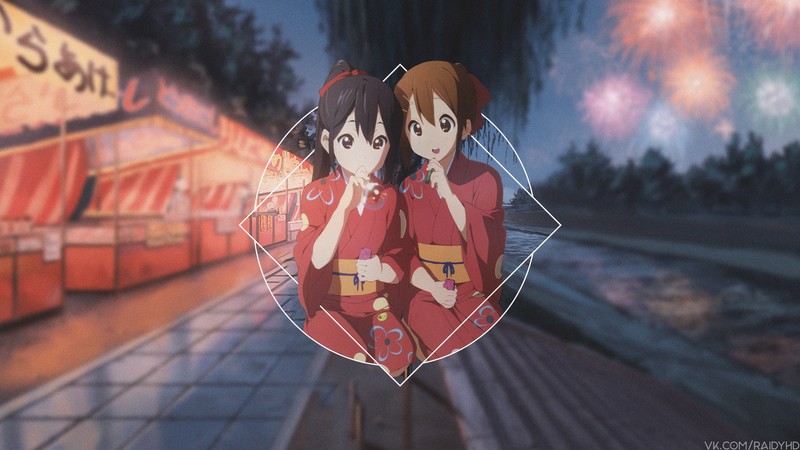 anime, anime girls, picture-in-picture, K-ON!