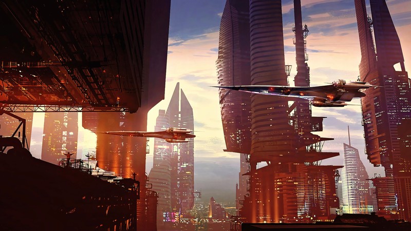 science fiction, digital art, concept art, artwork, futuristic, fantasy art, fan art, 3D, CGI, cyber, cityscape
