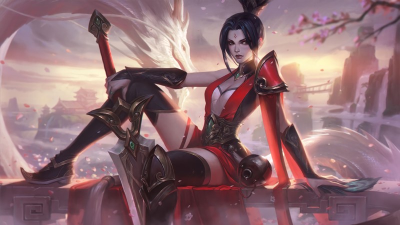 Riven (League of Legends), Riven, League of Legends, Riot Games, women, legs, sword