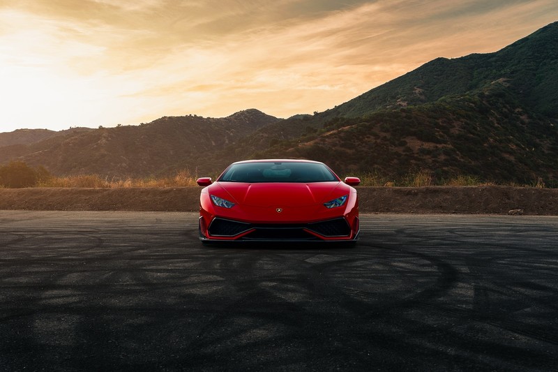 red cars, vehicle, car, supercars, Lamborghini, Lamborghini Huracan, frontal view