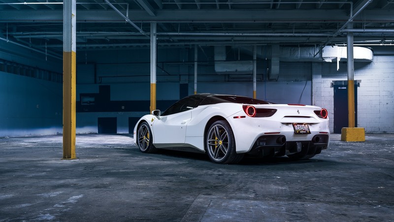 white cars, vehicle, Ferrari, Ferrari 488, supercars, car