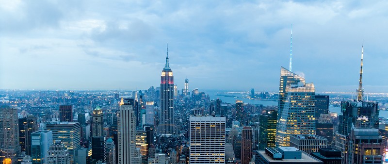 cityscape, skyscraper, Manhattan, New York City, city lights, Empire State Building