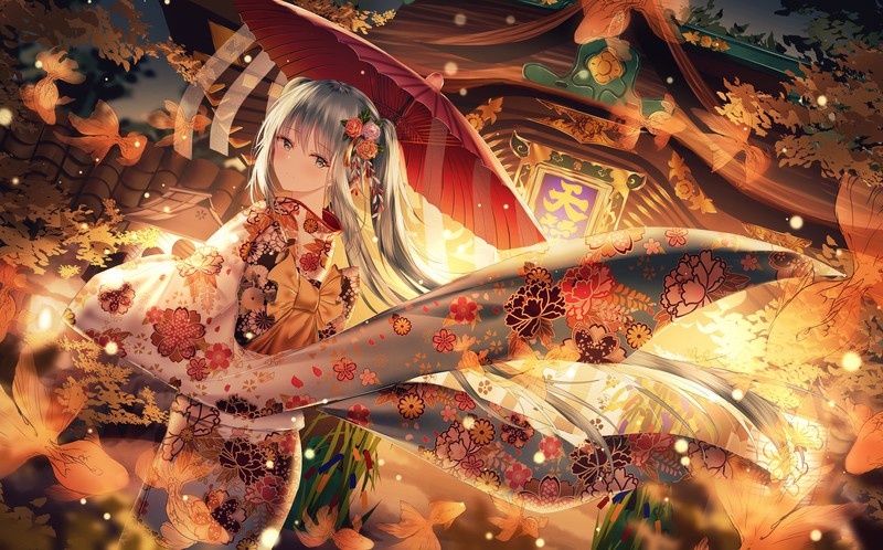 anime, anime girls, digital art, artwork, portrait, 2D, kimono
