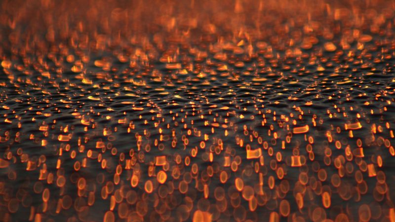 drops, glare, bokeh, macro, orange, 4k