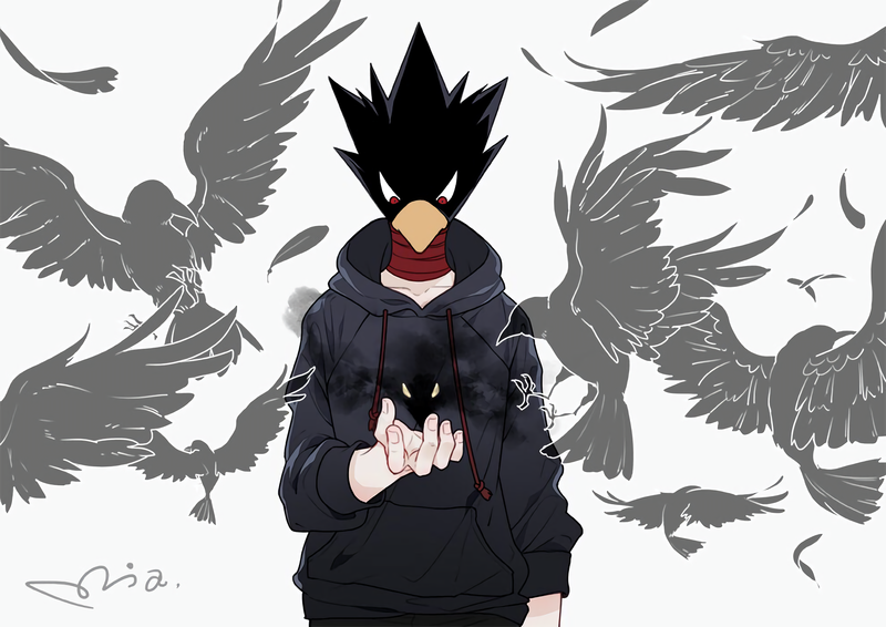 Boku no Hero Academia, Fumikage Tokoyami, anime, anime boys, Tokoyami Fumikage, crow, simple background
