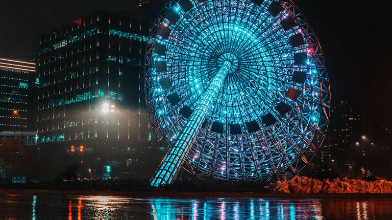 attraction, illumination, lights, city lights, night, 4k