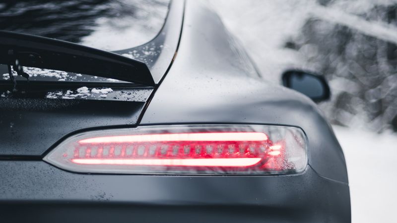 mercedes-benz, mercedes, black, headlight, rear view, 4k