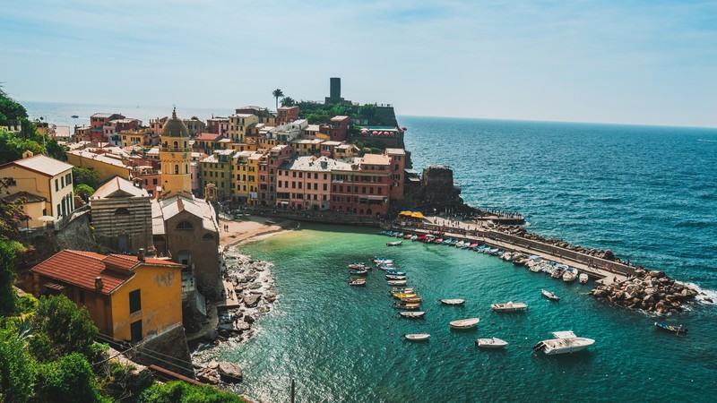 Vernazza, Italy, nature, sea, beach, boat, pier, building, architecture, Cinque Terre
