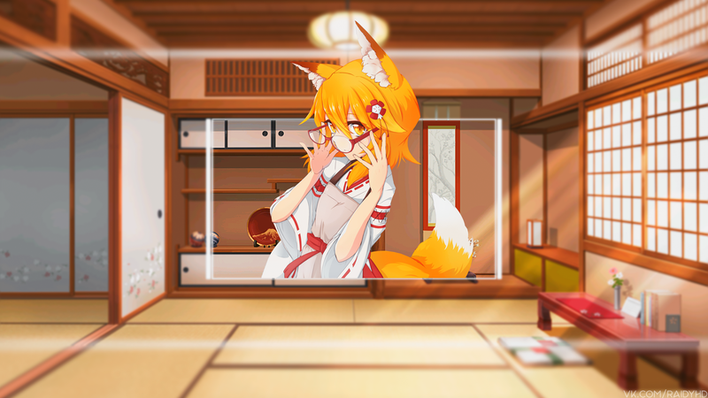 anime, anime girls, picture-in-picture, Sewayaki Kitsune no Senko-san, Senko