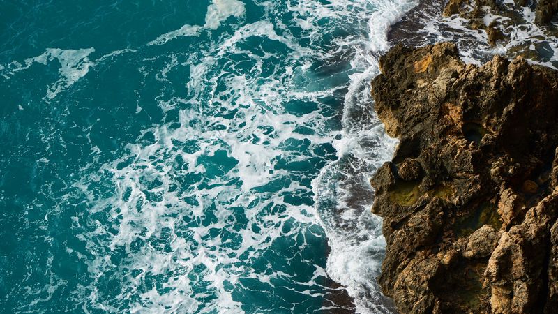 waves, rocks, surf, foam, sea, ocean, 4k