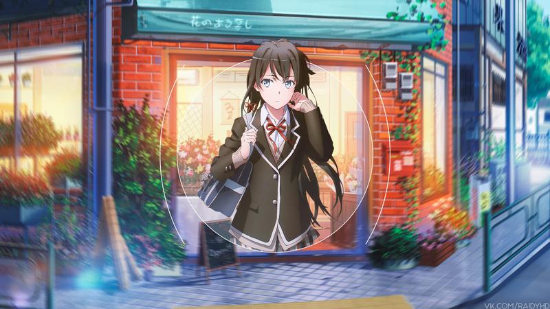 anime, anime girls, picture-in-picture, Yahari Ore no Seishun Love Comedy wa Machigatteiru, Yukinoshita Yukino