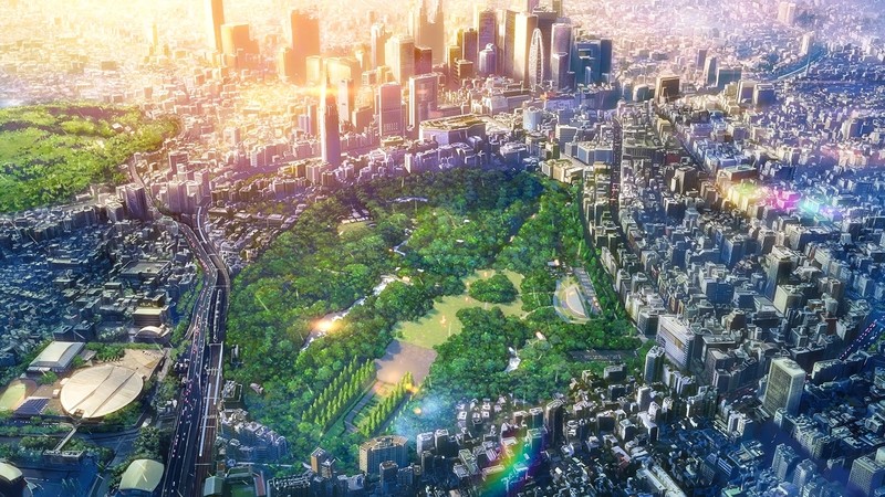 building, anime, city