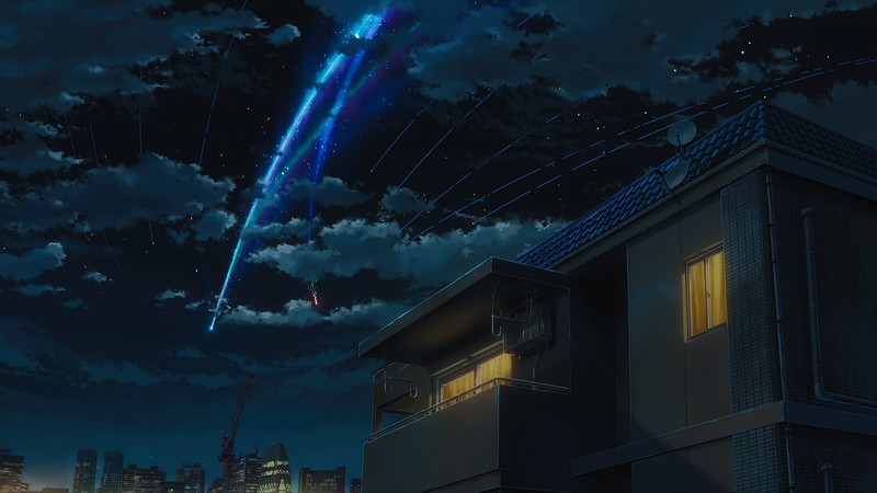 building, anime, Kimi no Na Wa, meteorite