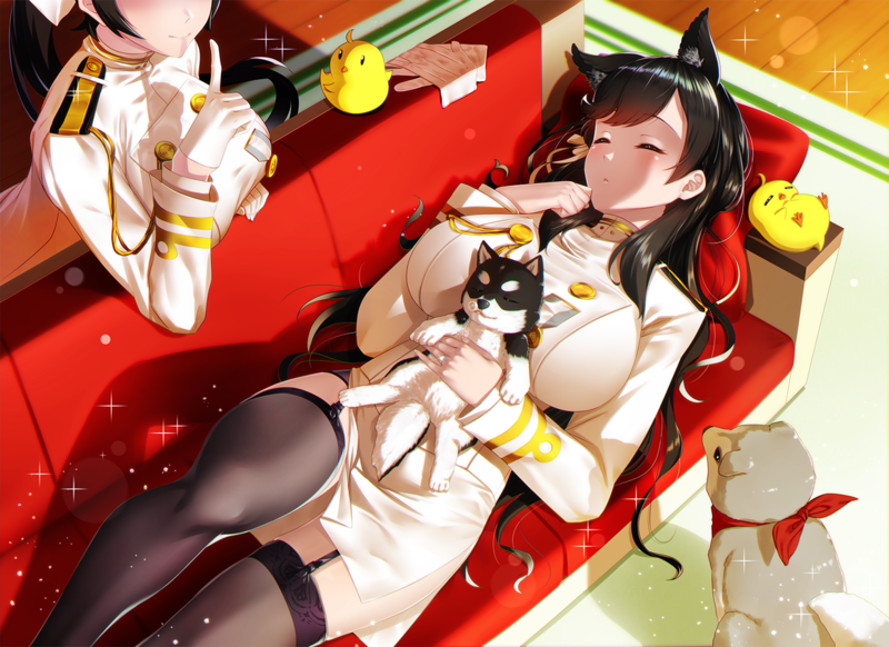 anime, anime girls, digital art, artwork, portrait, 2D, Azur Lane, Takao (Azur Lane), Atago (Azur Lane)