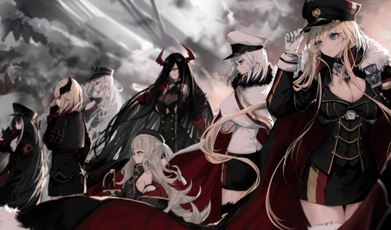 anime, anime girls, digital art, artwork, portrait, 2D, Azur Lane, Deutschland (Azur Lane), Roon (Azur Lane), Graf Zeppelin (Azur Lane), Friedrich der Grosse, Z46 (Azur Lane), Tirpitz (Azur Lane), Bismarck (Azur Lane)