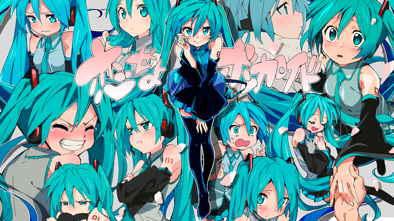 anime, anime girls, Vocaloid, Hatsune Miku, turquoise, turquoise hair, turquoise eyes, twintails, blush, headphones, tears